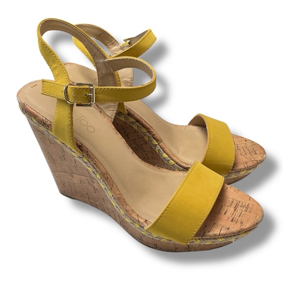 me too Shoes - Me Too Yellow Montana Cork Wedge Sandals